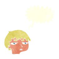 cartoon annoyed boy with speech bubble N40
