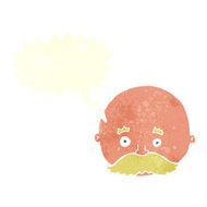 cartoon bald man with mustache speech bubble N18