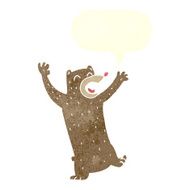 cartoon bear with speech bubble N13