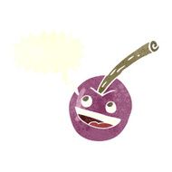 cartoon pink cherry symbol with speech bubble N2