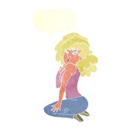 cartoon woman posing with speech bubble N29