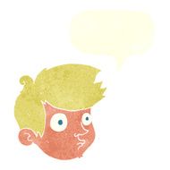 cartoon staring boy with speech bubble N30