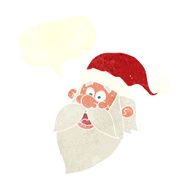 cartoon jolly santa claus face with speech bubble N10