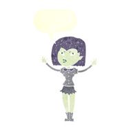 cartoon vampire girl with speech bubble N228