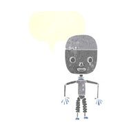 cartoon robot with speech bubble N191