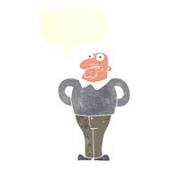 cartoon worried man with speech bubble N95