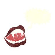 cartoon vampire lips with speech bubble N15