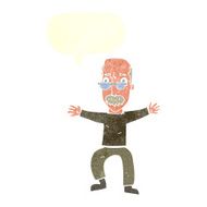 cartoon old man waving arms with speech bubble N10