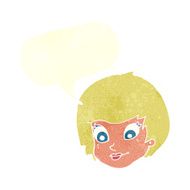 cartoon female face with speech bubble N149