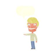 cartoon happy man pointing with speech bubble N60