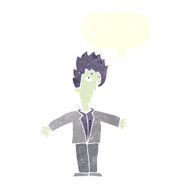 cartoon vampire man with speech bubble N119