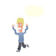 cartoon terrified man with speech bubble N220