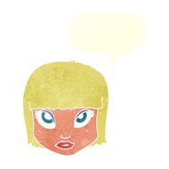 cartoon female face with speech bubble N151