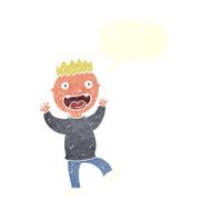 cartoon crazy happy man with speech bubble N10