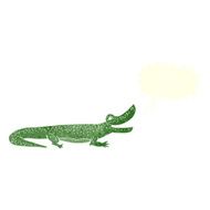 cartoon happy crocodile with speech bubble N9