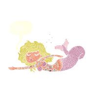 cartoon mermaid covered in tattoos with speech bubble N10