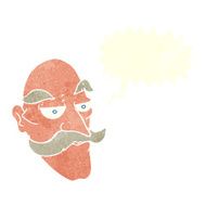 cartoon old man face with speech bubble N10