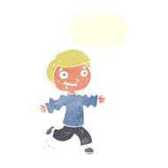 cartoon excited boy with speech bubble N147