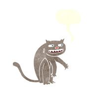 cartoon happy cat with speech bubble N6