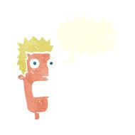 cartoon shocked man&#039;s face with speech bubble N9