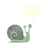 cartoon snail with speech bubble N37