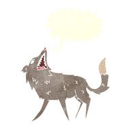 cartoon snapping wolf with speech bubble N6