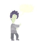 cartoon vampire with speech bubble N125