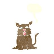 cartoon happy dog with speech bubble N78