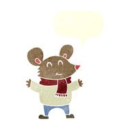 cartoon mouse with speech bubble N16