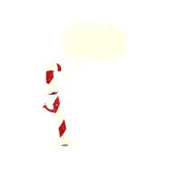 cartoon dancing christmas candy cane with speech bubble N18