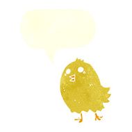 cartoon happy yellow bird with speech bubble N2