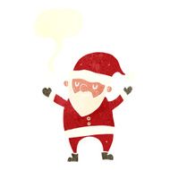 cartoon dancing santa with speech bubble N10