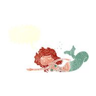 cartoon mermaid with tattoos speech bubble N9
