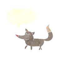 cartoon little wolf with speech bubble N29