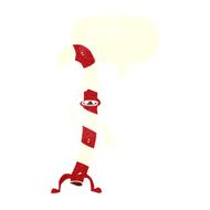 cartoon dancing christmas candy cane with speech bubble N19