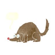 cartoon happy dog with speech bubble N79