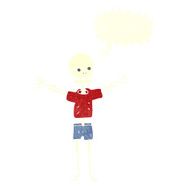 cartoon skeleton in clothes with speech bubble N10
