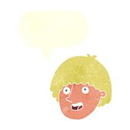 cartoon happy male face with speech bubble N20