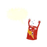 cartoon soda can character with speech bubble N10