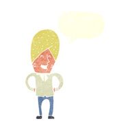 cartoon happy man with speech bubble N462