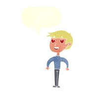 cartoon man in love with speech bubble N10