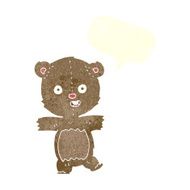 cartoon dancing teddy bear with speech bubble N2