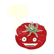 cartoon tomato with speech bubble N43