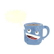 cartoon coffee mug with speech bubble N2