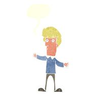 cartoon startled man with speech bubble N49