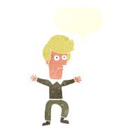cartoon startled man with speech bubble N50
