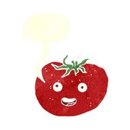 cartoon tomato with speech bubble N44