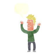 cartoon stresssed man with speech bubble N2