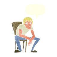 cartoon dejected man with speech bubble N8