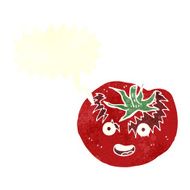 cartoon tomato with speech bubble N45